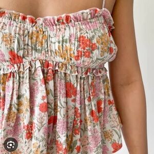 Floral grey bandit tank